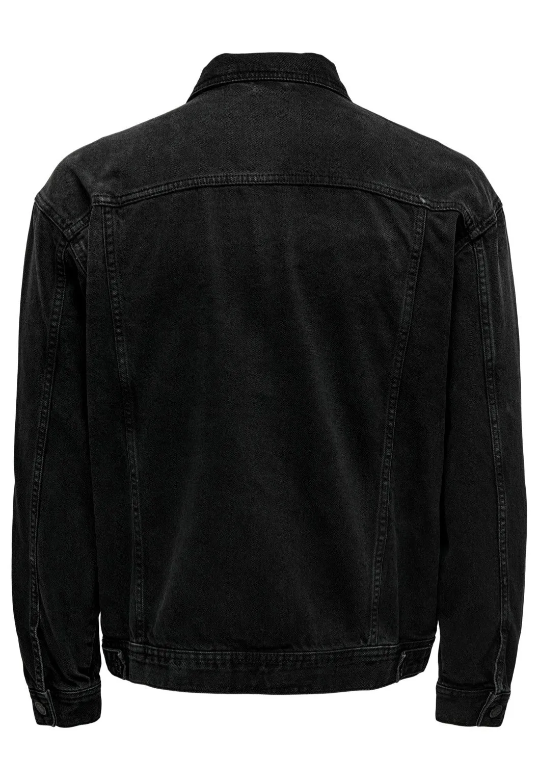 & Sons Black Jeans Jacket - Rick Ovz