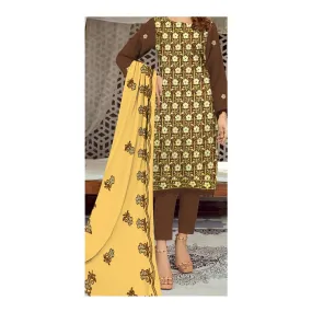 3PC- Unstitched Embroidered Lawn Suit PS4864