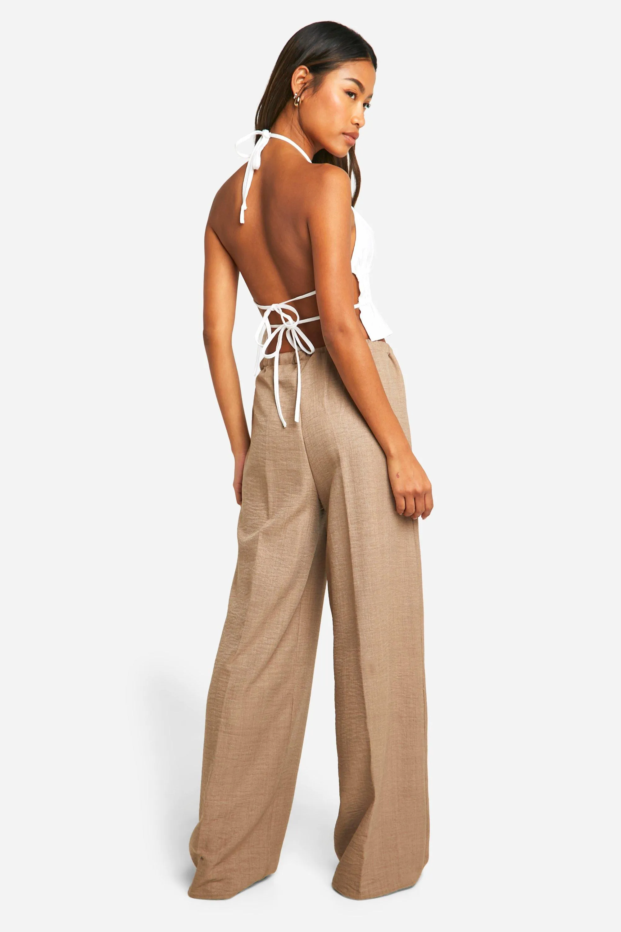 Wide Leg Linen Trousers