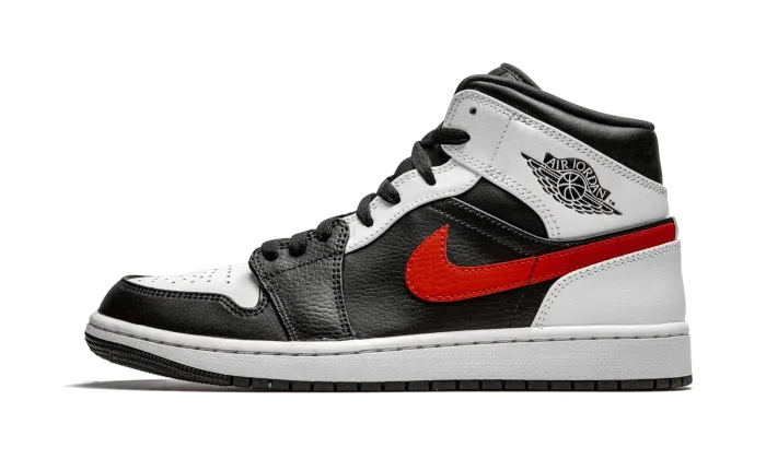 Air Jordan 1 Mid Black Chile Red White - Buy Now.