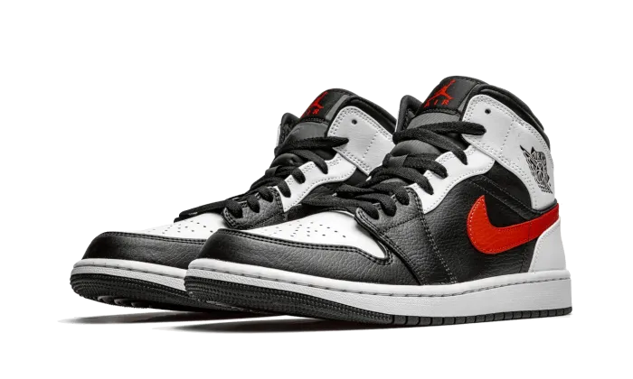 Air Jordan 1 Mid Black Chile Red White - Buy Now.