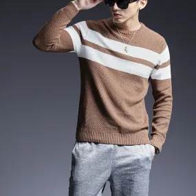 All-match Striped Sweater for Men - Shop Now.