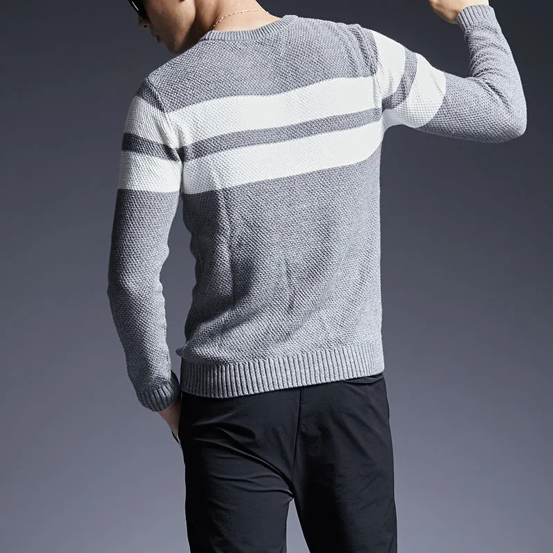 All-match Striped Sweater for Men - Shop Now.