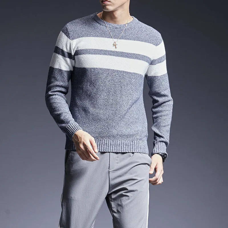 All-match Striped Sweater for Men - Shop Now.