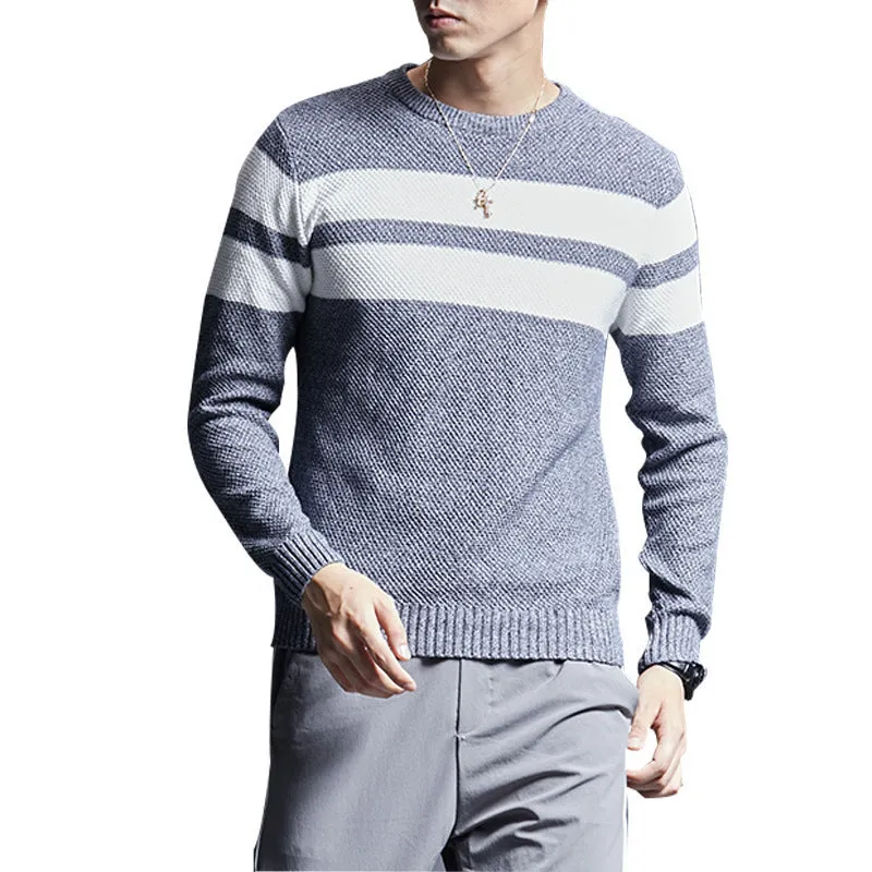 All-match Striped Sweater for Men - Shop Now.