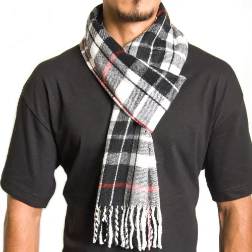 Alpine Swiss Men's Plaid Scarf - Ultra Soft Winter Shawl Warm Lightweight Cold Weather Gear