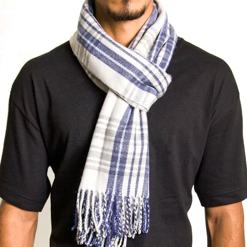 Alpine Swiss Men's Plaid Scarf - Ultra Soft Winter Shawl Warm Lightweight Cold Weather Gear