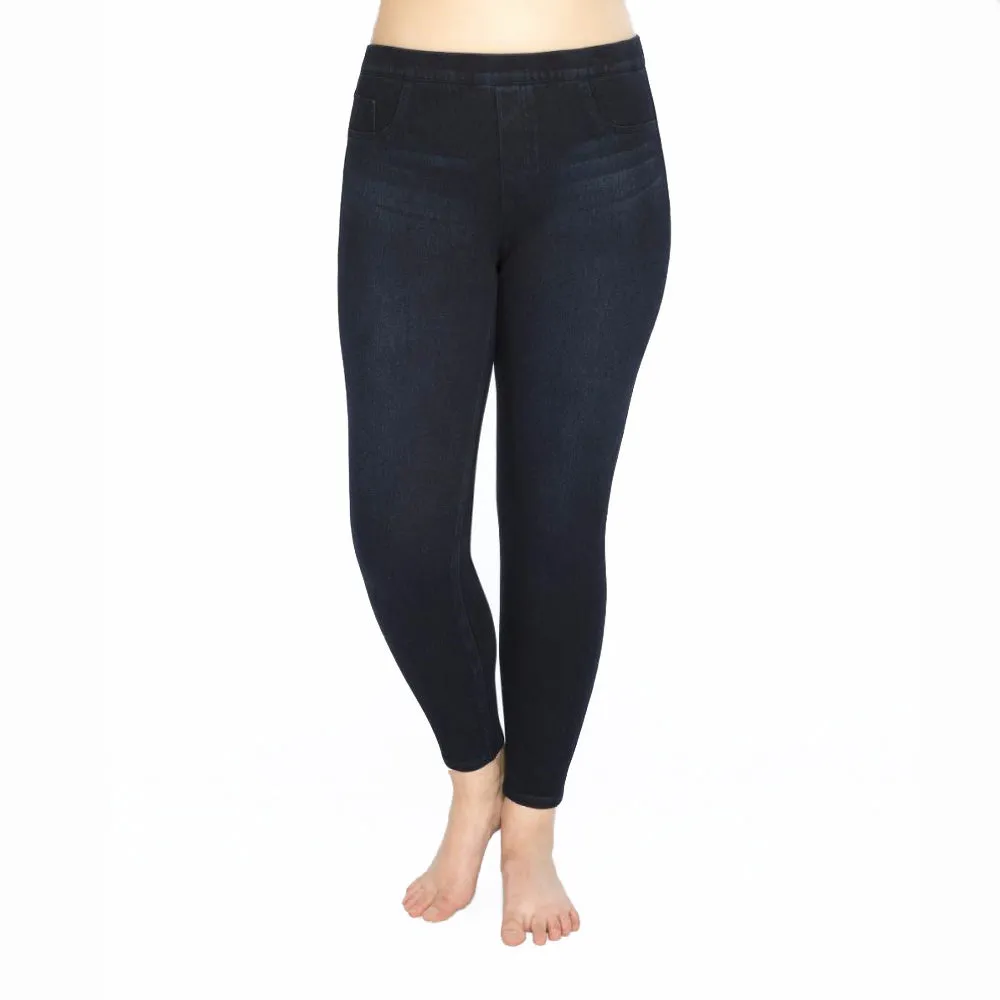 Ankle-Length Leggings with Denim Look