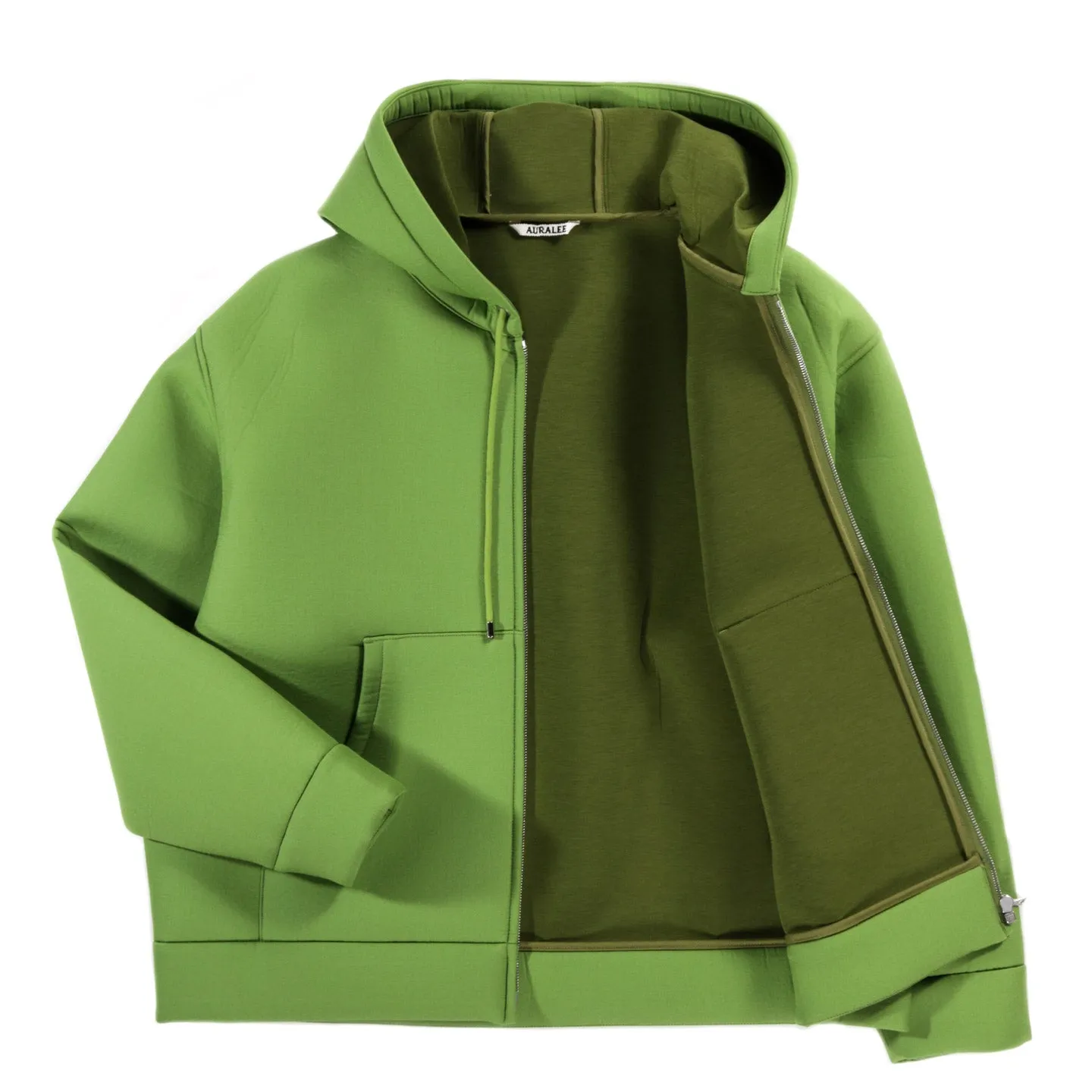 Auralee Green Tropical Wool Zip Hoodie - Blouson