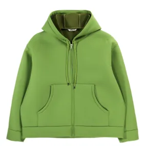 Auralee Green Tropical Wool Zip Hoodie - Blouson