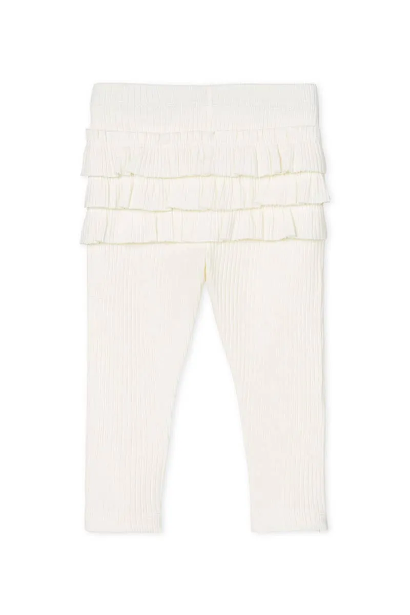 Baby Girls' White Ruffle Legging