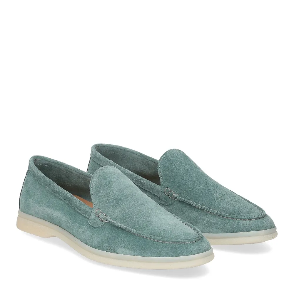 Bekk Suede Loafer Pants in Teal - Al Siletto | Al Siletto