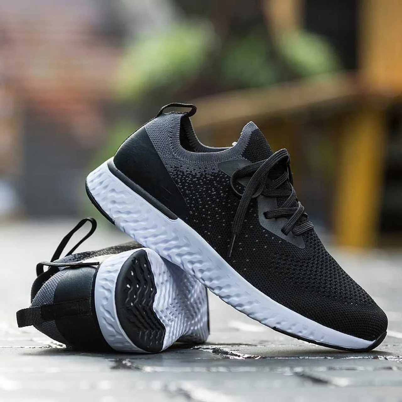 Black Flyknit Casual Pattern Texture Shoe Sneaker