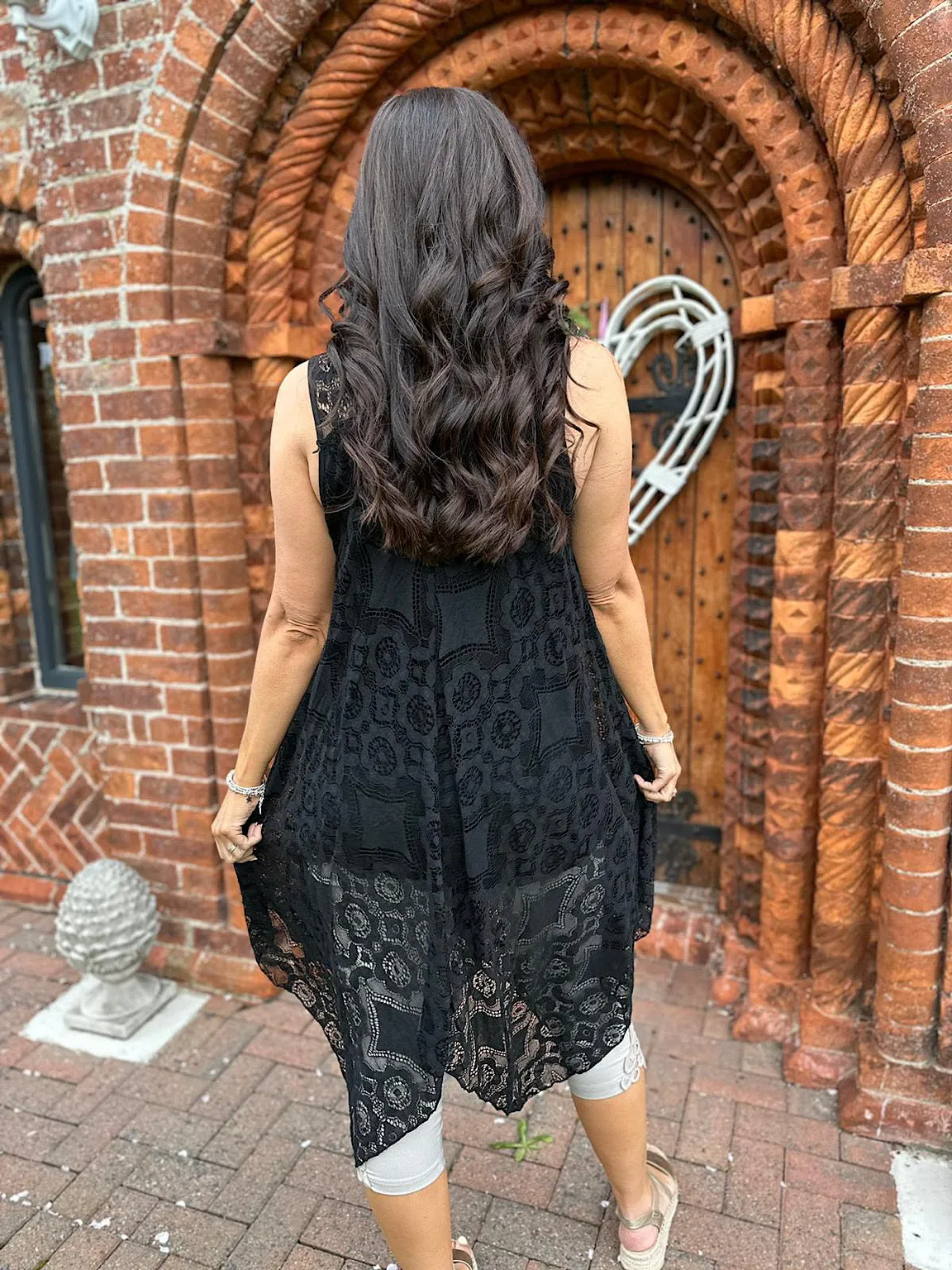 Black Lace Deep V-neck Dress Italy