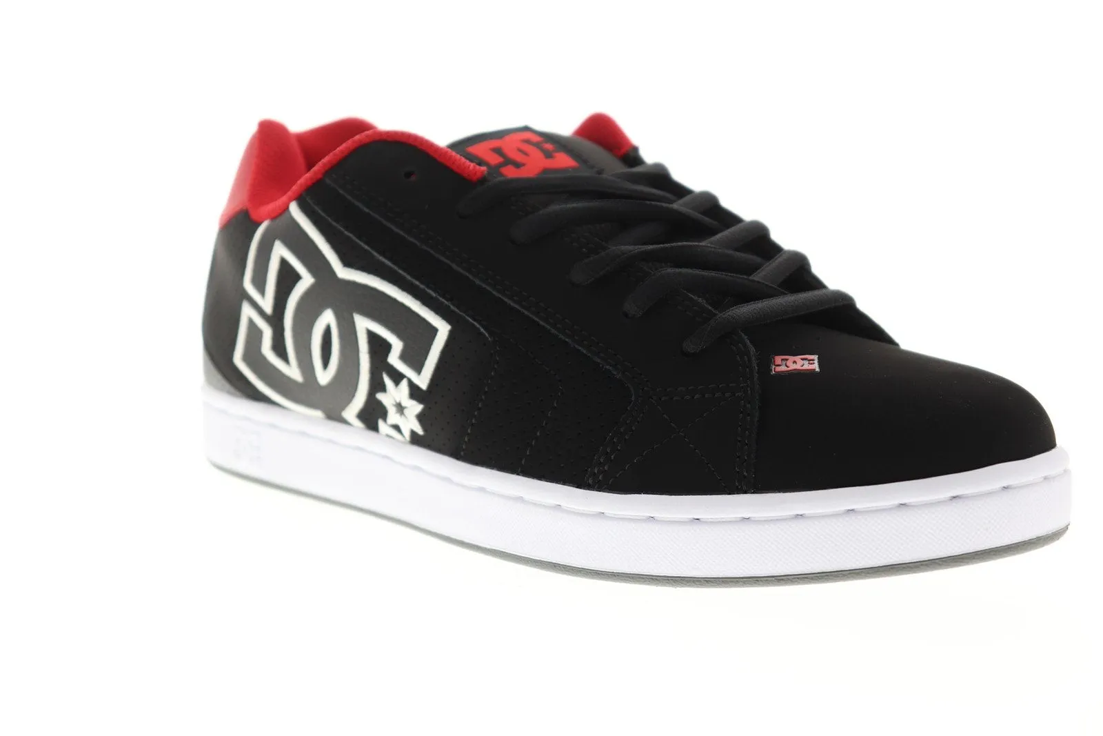 Black Nubuck Leather Low Top Skate Sneakers for Men - DC Net 302361