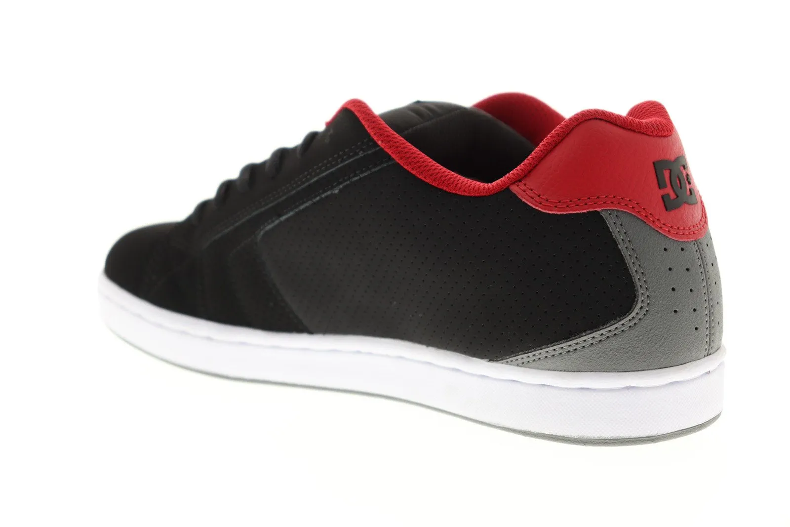 Black Nubuck Leather Low Top Skate Sneakers for Men - DC Net 302361