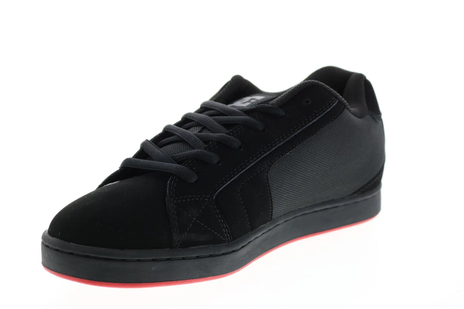 Black Nubuck Skate-Inspired Sneakers Shoes for Men - DC Net 302361-XKKR