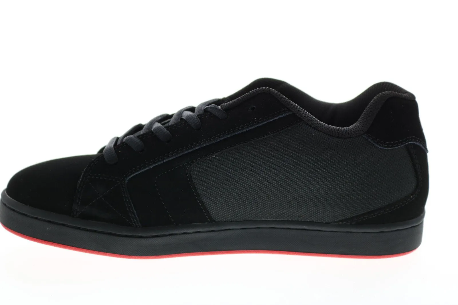 Black Nubuck Skate-Inspired Sneakers Shoes for Men - DC Net 302361-XKKR