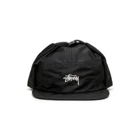 Black Stussy Stock Ear Flap Camp Cap