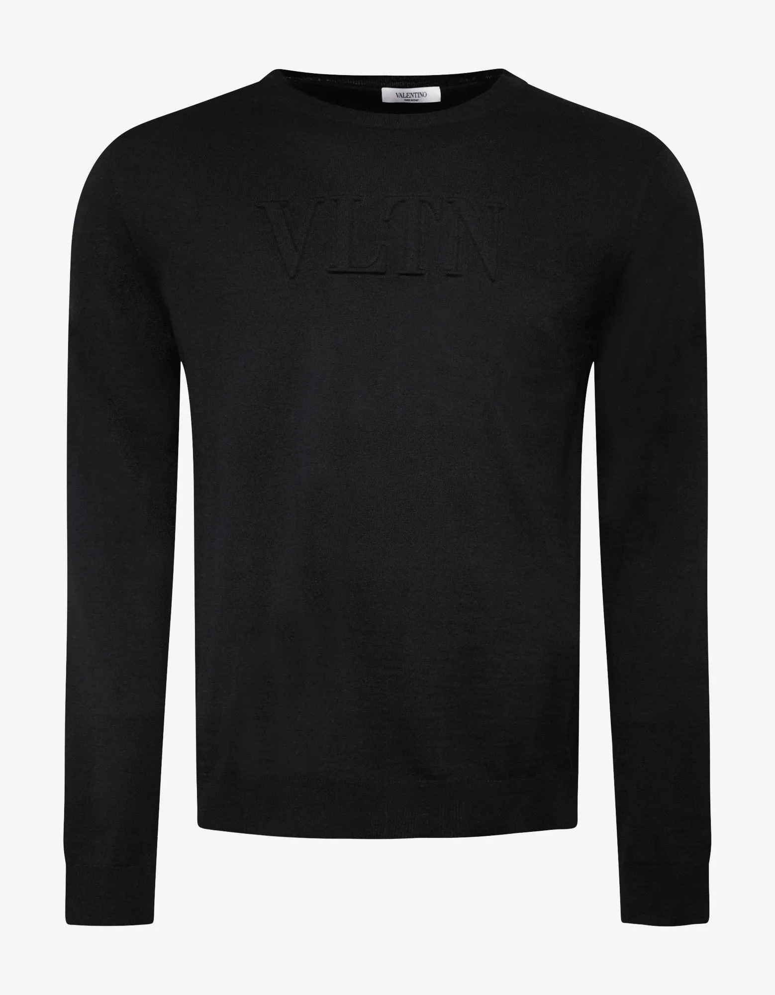 Black Wool Sweater with VLTN Logo