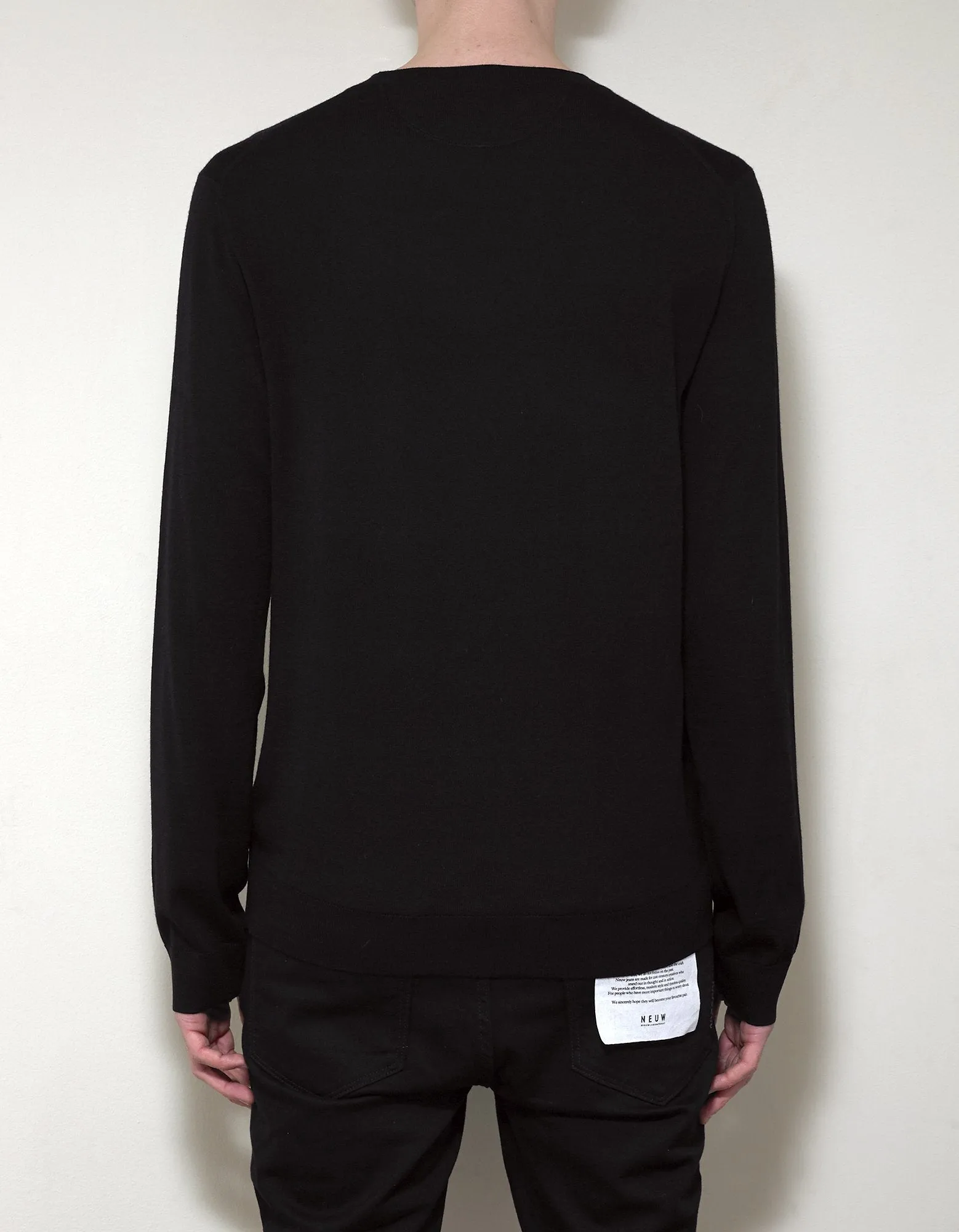 Black Wool Sweater with VLTN Logo