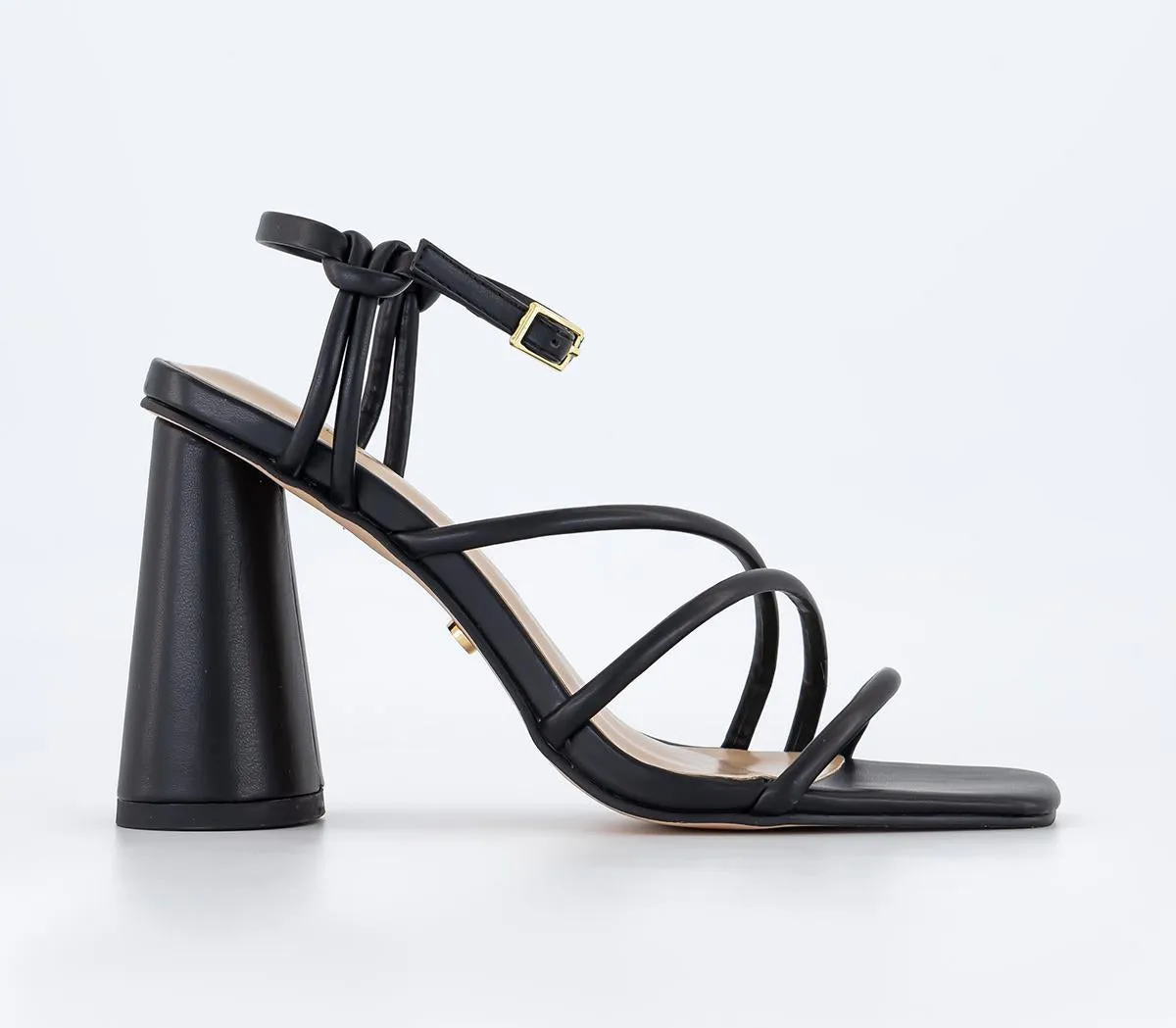 Black Women's High Rise Heel Sandals for Office