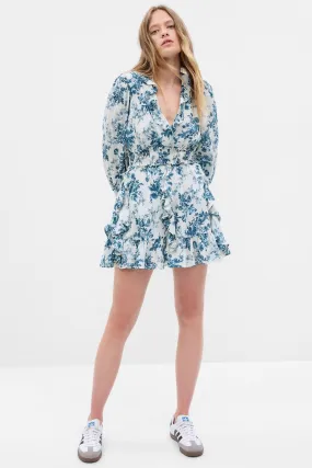 Blue LoveShackFancy Floral Mini Dress