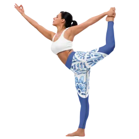 Blue Porcelain Yoga Pants