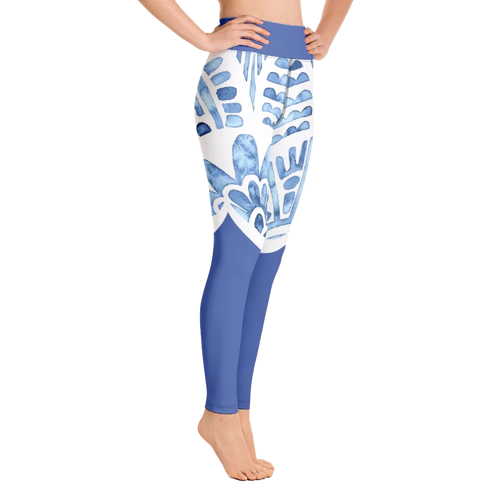 Blue Porcelain Yoga Pants