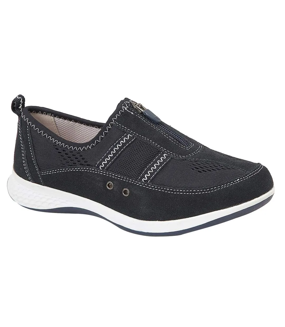 Boulevard Women's Suede/Textile Shoes (Navy) - UTDF1582