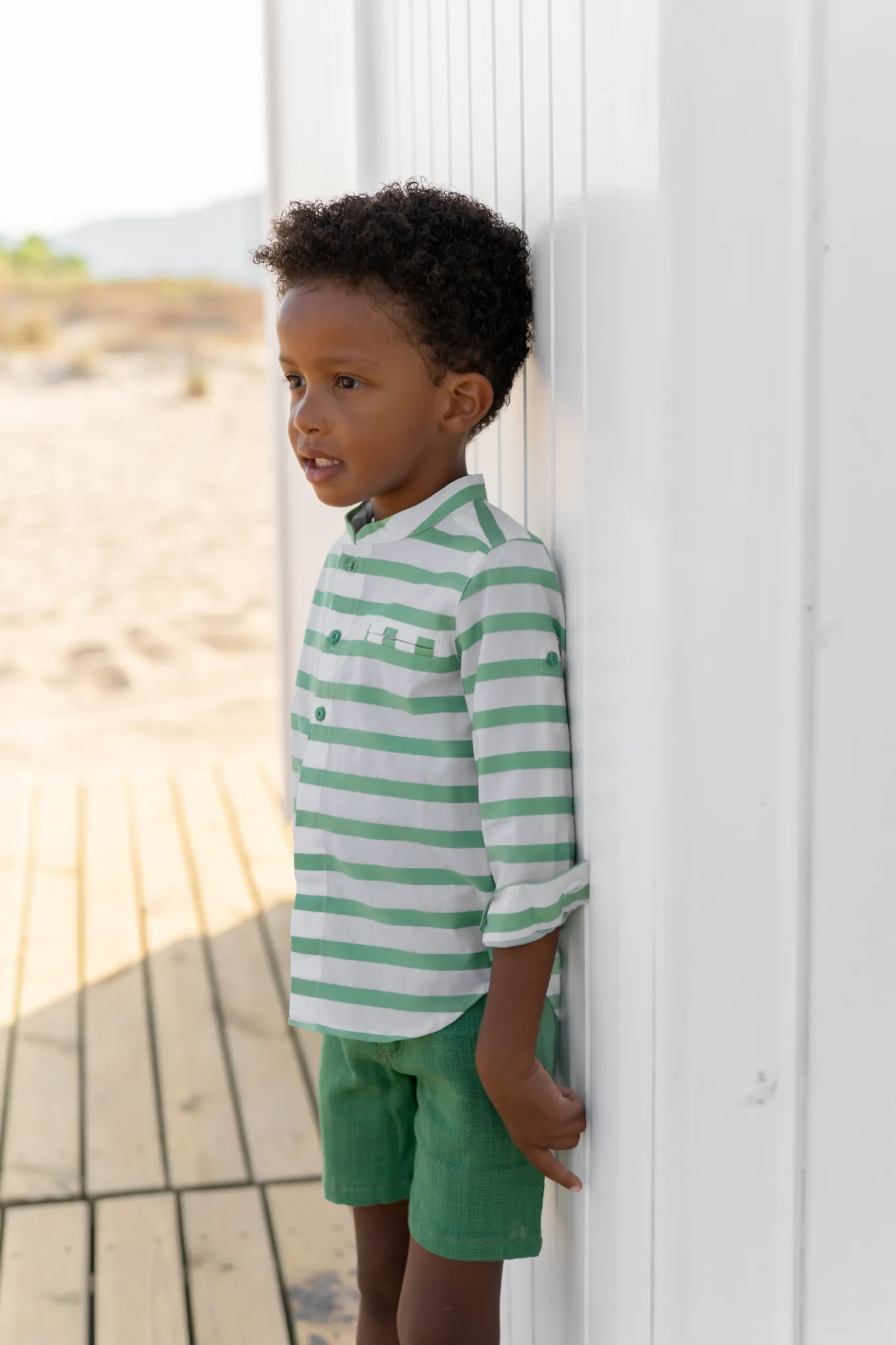 Boy Mi Casa Bermuda Shorts-Green