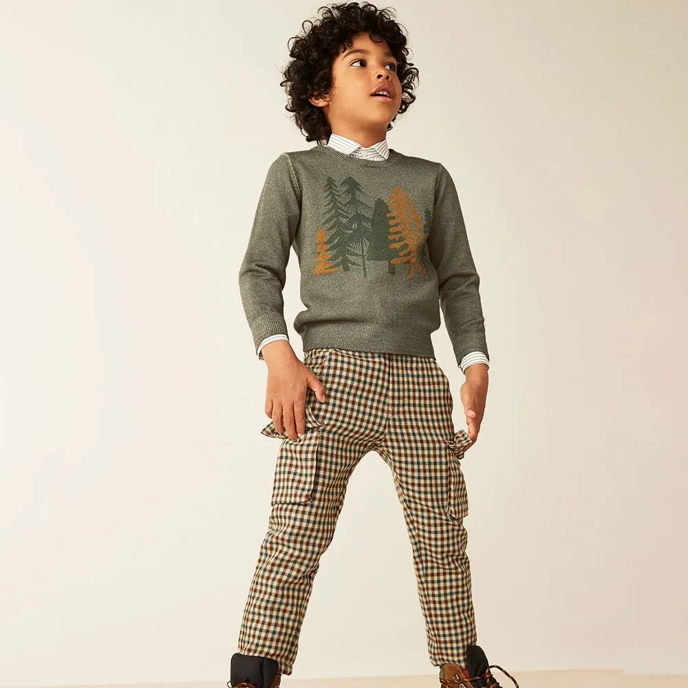 Green Wool Sweater for Boys