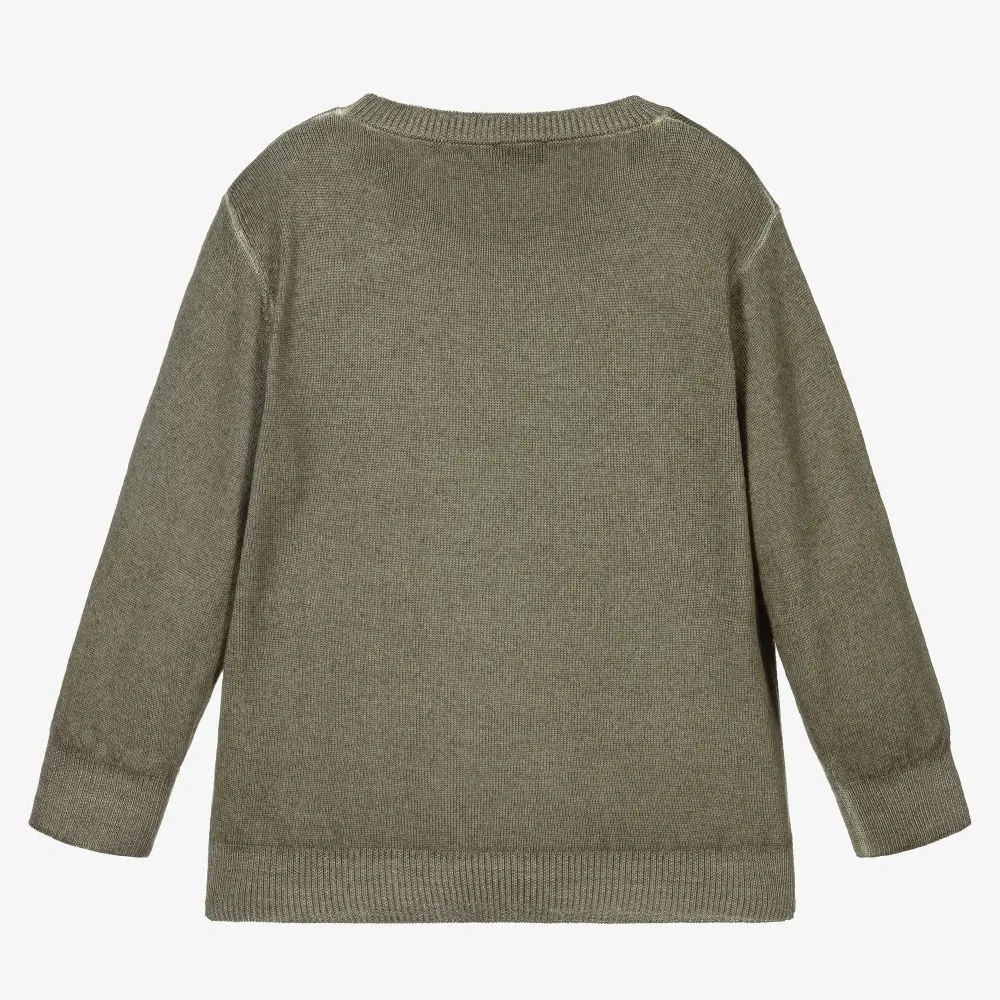 Green Wool Sweater for Boys