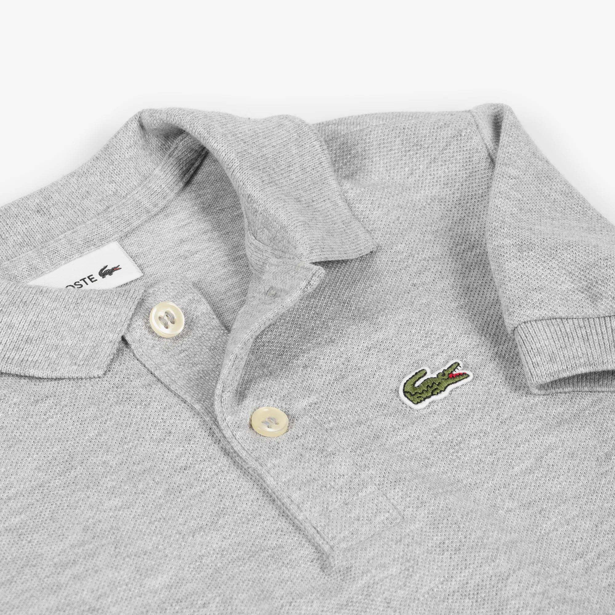 Boys Grey Cotton Piqué Polo Shirt