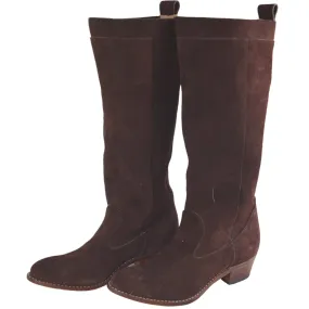 Brown Suede Slouch Boots