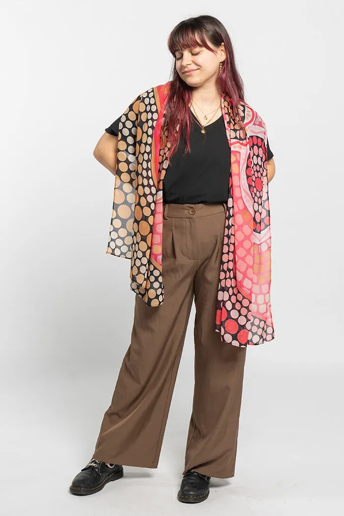 Chiffon Scarf with Eternal Flame Print