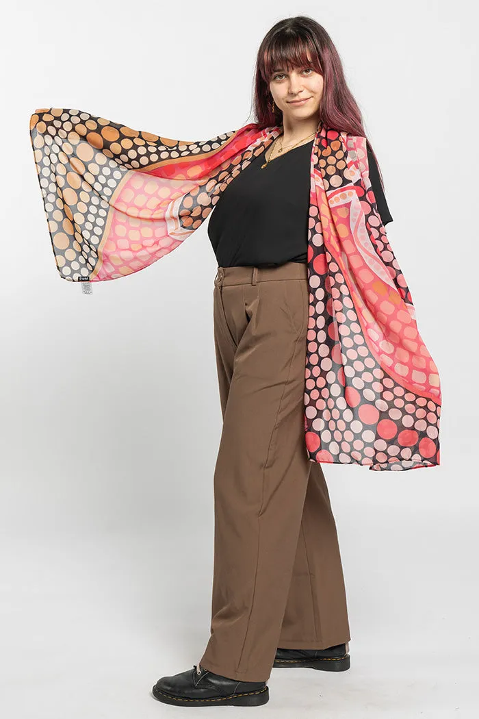 Chiffon Scarf with Eternal Flame Print