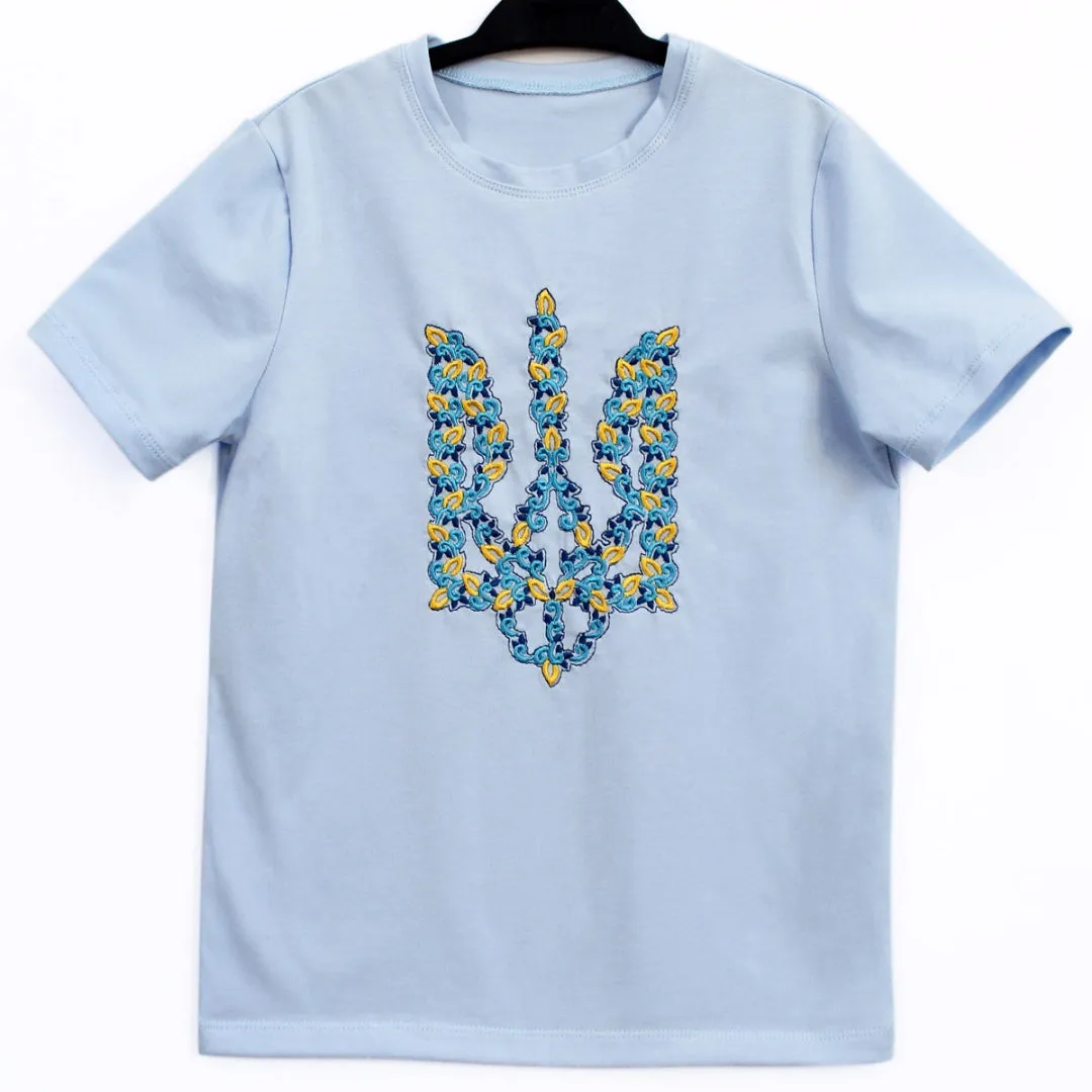 Blue Tryzub T-shirt for Kids