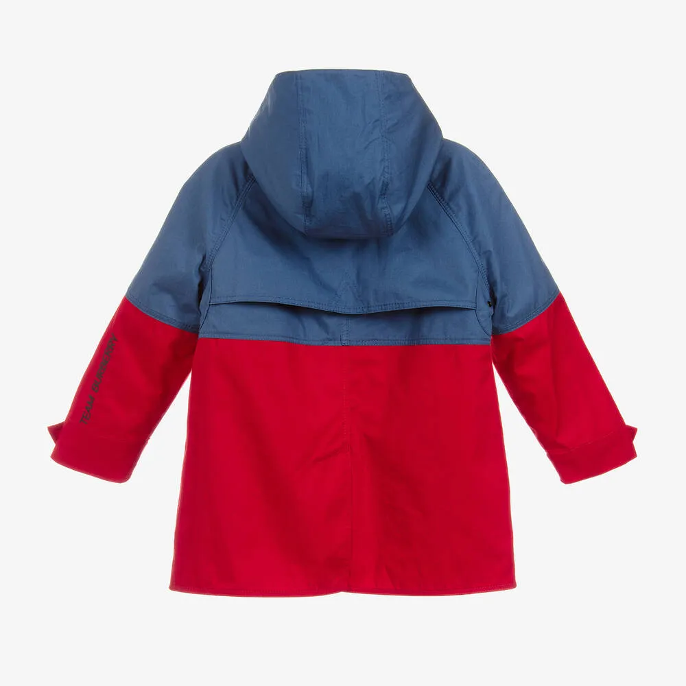 Cotton Car Coat for Boys in Twill Fabric.