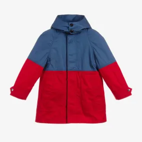 Cotton Car Coat for Boys in Twill Fabric.