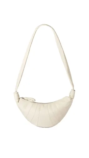 Croissant Leather Mini Bag - Chalk