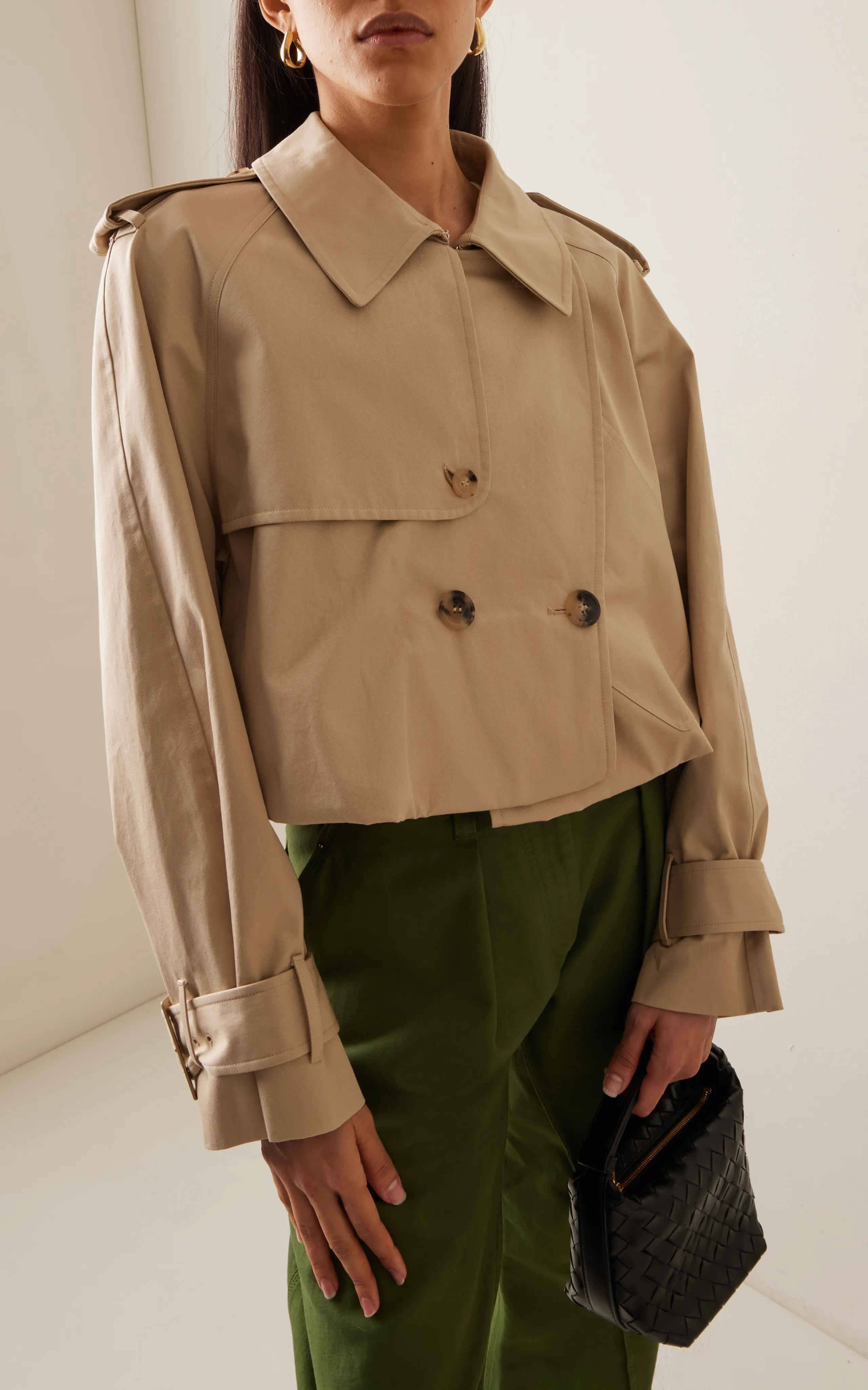 Cropped Cotton Trench Coat by JW Anderson