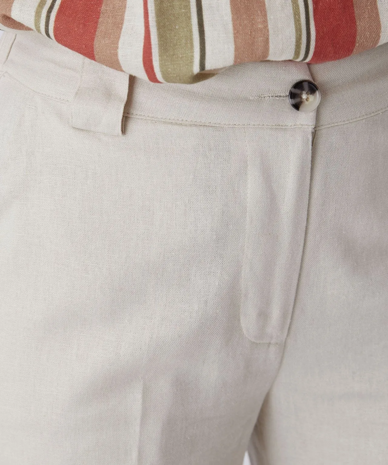 Linen Rich Cropped Trousers