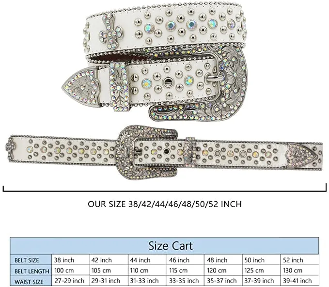 Crystal Pin Buckle Belt with Diamonds and Rhinestones - Unisex Casual Wear