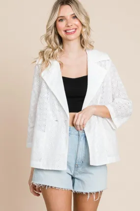 Culture Code Double Breasted Jacket with Eyelet Pockets