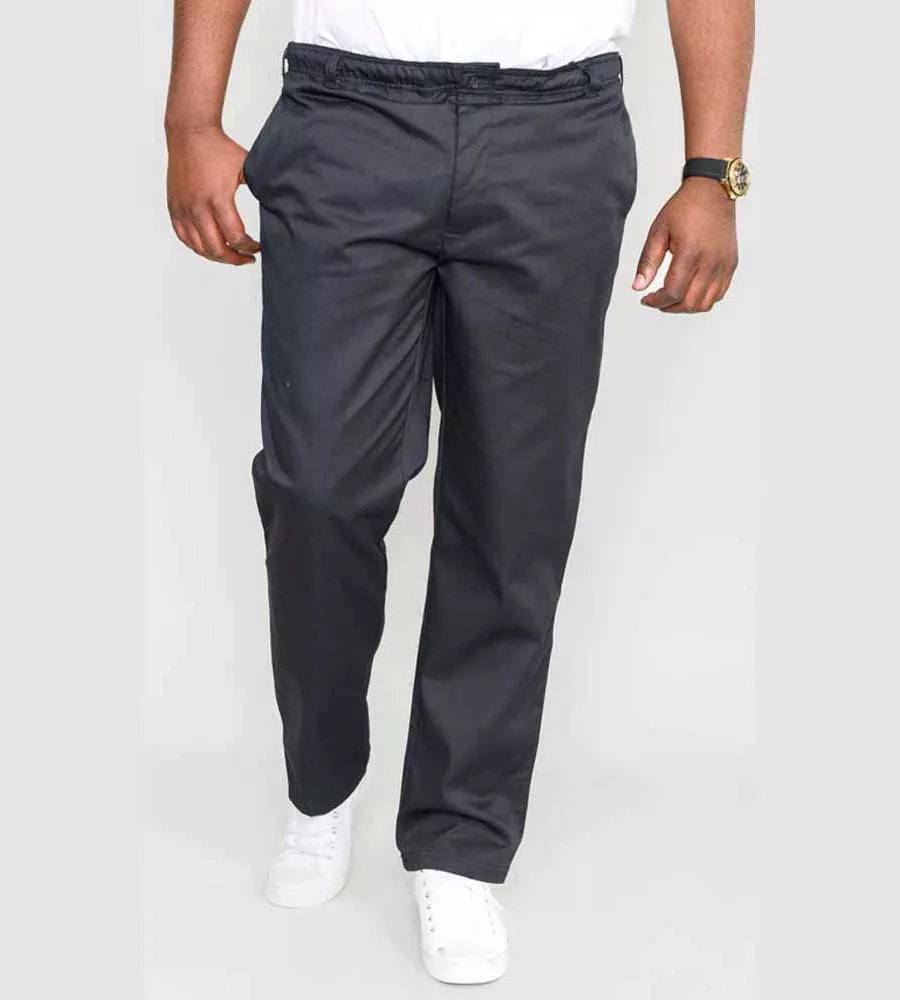 D555 Full Elasticated Wais Big Mens Black Rugby Trousers Pants