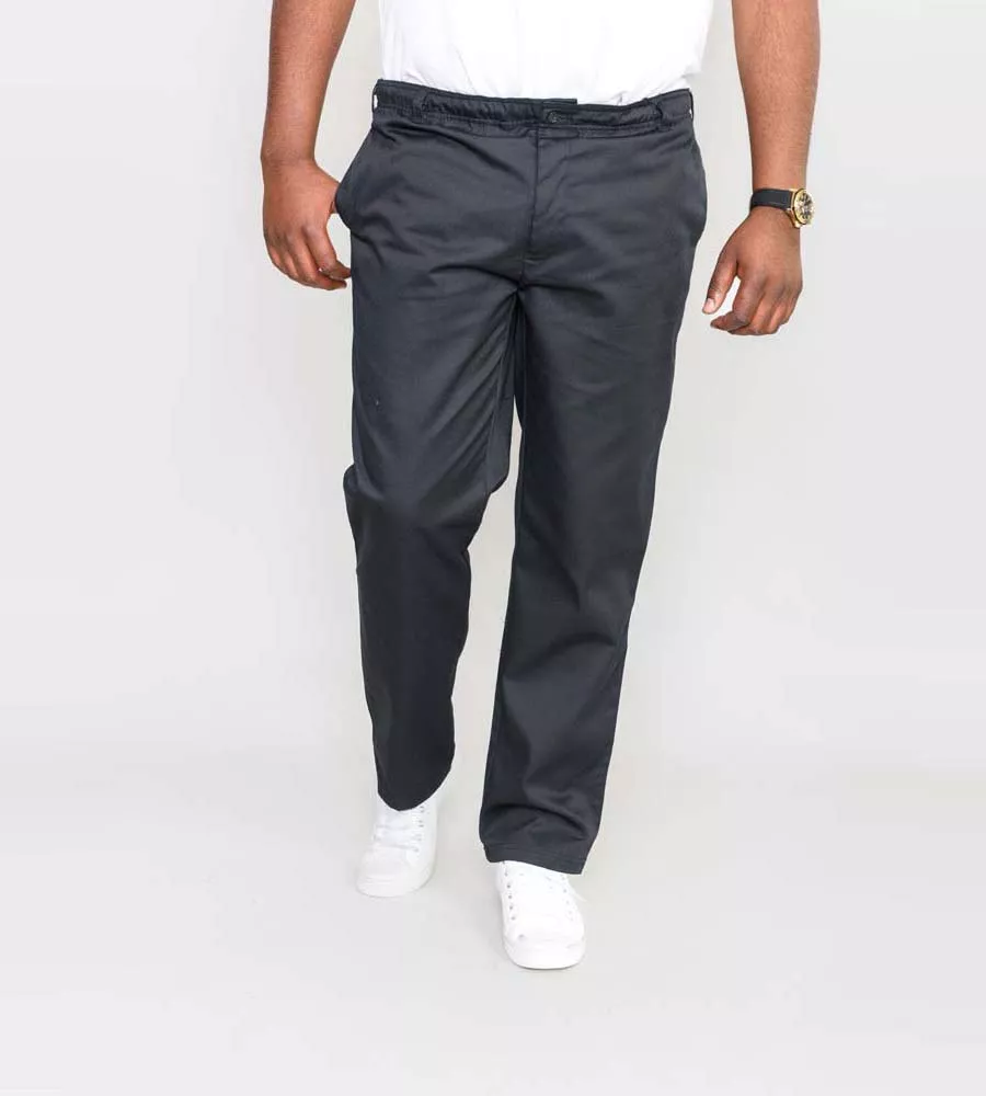 D555 Full Elasticated Wais Big Mens Black Rugby Trousers Pants