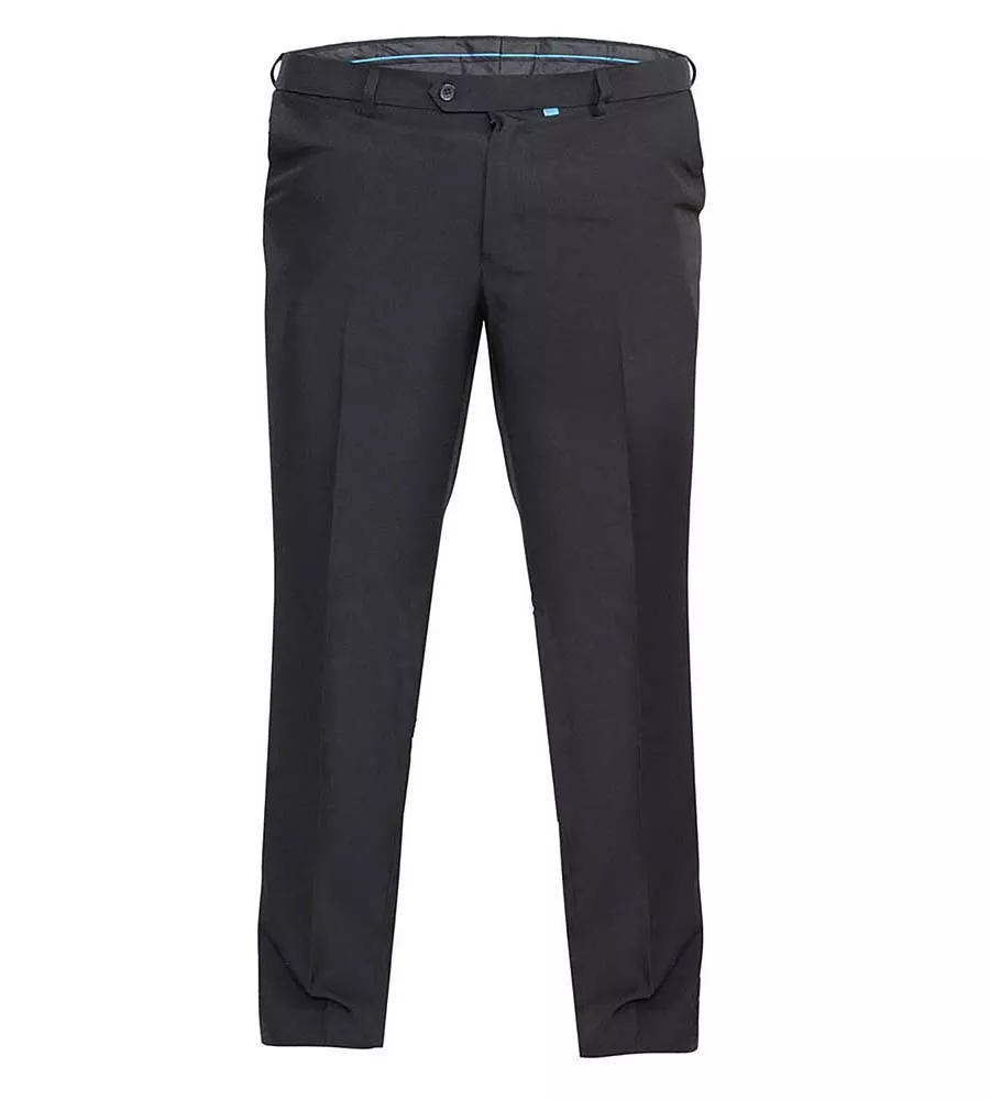 Black Trousers with Adjustable Waist (MAX BLACK) for Big Men D555