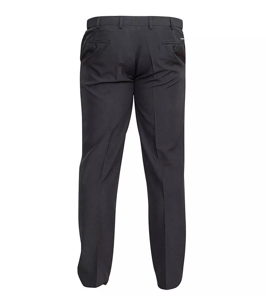 Black Trousers with Adjustable Waist (MAX BLACK) for Big Men D555