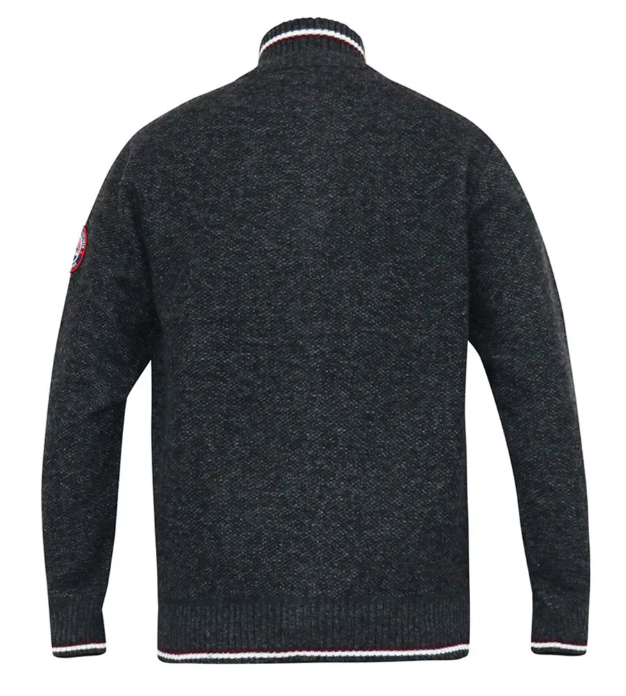 D555 Big Men's Charcoal Zip Sweater With Lining Aberdare 2